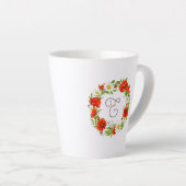 Tasse Latte Roquette Rouge mignonne Blanc Jaune Fleurs de marg (Angle droit)