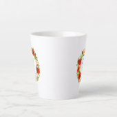 Tasse Latte Roquette Rouge mignonne Blanc Jaune Fleurs de marg (Devant)