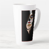 Tasse Latte Rosa Sugar Skull Portrait (Angle droit)