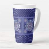 Tasse Latte Rosace bleue (Angle droit)