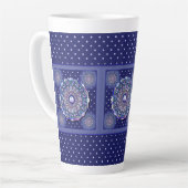 Tasse Latte Rosace bleue (Angle gauche)