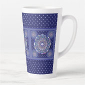 Tasse Latte Rosace bleue (Droite)