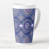 Tasse Latte Rosace bleue (Angle droit)