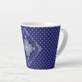Tasse Latte Rosace bleue (Angle droit)