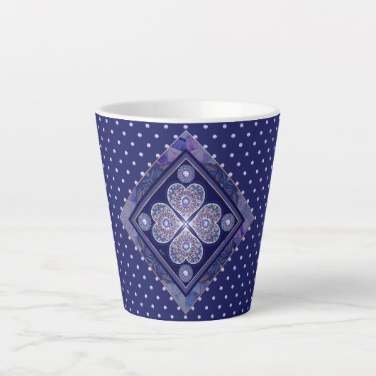 Tasse Latte Rosace bleue (Devant)