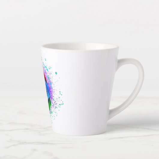 Tasse Latte Rose arc-en-ciel coloré (Droite)