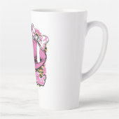 Tasse Latte Rose Avec Balle De Rugby (Softball) (Droite)
