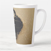 Tasse Latte Rose avec détails dorés scintillants (Droite)