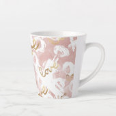 Tasse Latte Rose Blanc Gold Love XO (Droite)