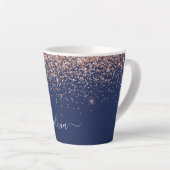 Tasse Latte Rose bleu marine Gold Blush Pink Parties scintilla (Angle droit)