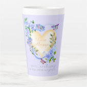 Tasse Latte Rose bleu romantique Amour toujours violet latte M (Devant)