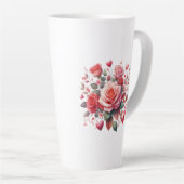 Tasse Latte Rose Bouquet Floral Design-62103 (Angle droit)