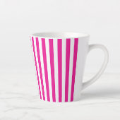 Tasse Latte Rose Chaud et Rayures Verticales Blanches Minimali (Droite)