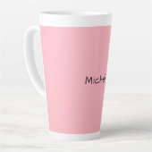 Tasse Latte Rose Clair Professionnel Unique Écriture Manuscrit (Angle gauche)