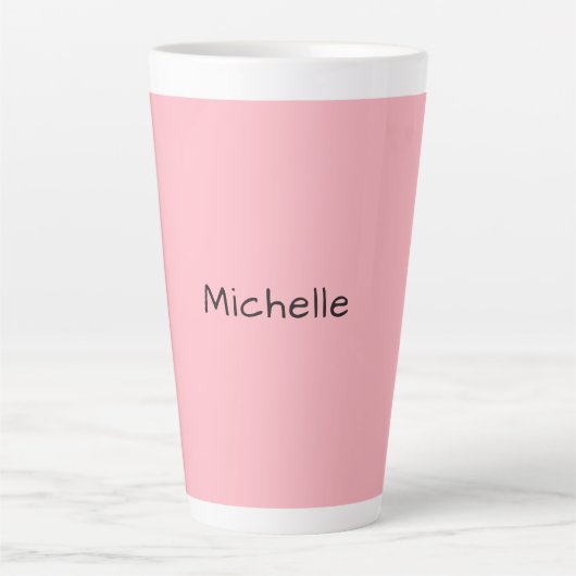 Tasse Latte Rose Clair Professionnel Unique Écriture Manuscrit (Devant)