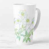 Tasse Latte Rose de Noël, Helleborus niger (Angle droit)