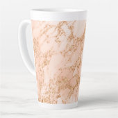 Tasse Latte Rose en marbre parties scintillant d'or abstrait (Angle gauche)