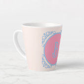 Tasse Latte Rose et bleu personnalisés (Angle gauche)