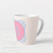 Tasse Latte Rose et bleu personnalisés (Angle droit)