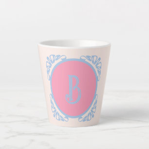 Tasse Latte Rose et bleu personnalisés