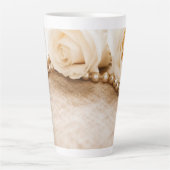 Tasse Latte Rose et perles (Devant)