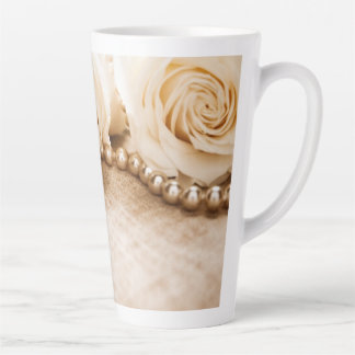 Tasse Latte Rose et perles
