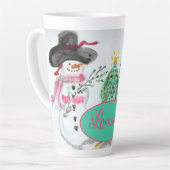 Tasse Latte Rose Et Turquoise (Angle gauche)