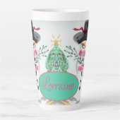 Tasse Latte Rose Et Turquoise (Devant)