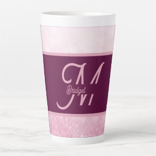 Tasse Latte Rose Féminin Pailleté Abstrait dégradé