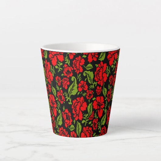 Tasse Latte Rose Flowers (Devant)