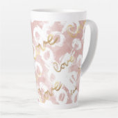 Tasse Latte Rose Foncé Or Blanc XOXO Amour (Angle droit)