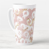 Tasse Latte Rose Foncé Or Blanc XOXO Amour (Angle gauche)