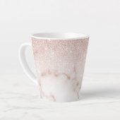 Tasse Latte Rose glamour or blanc Parties scintillant marbre d (Angle gauche)