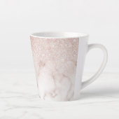 Tasse Latte Rose glamour or blanc Parties scintillant marbre d (Droite)