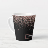 Tasse Latte Rose Gold Blush Parties scintillant rose Monogramm (Angle gauche)