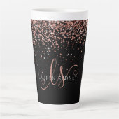 Tasse Latte Rose Gold Blush Pink Parties scintillant Glam Nom  (Devant)