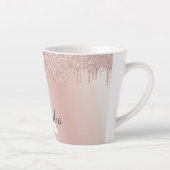 Tasse Latte Rose Gold - Parties scintillant rose pâle Nom du m (Droite)