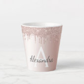Tasse Latte Rose Gold - Parties scintillant rose pâle Nom du m (Devant)