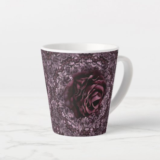 Tasse Latte Rose Mandala (Angle droit)