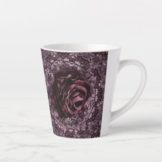 Tasse Latte Rose Mandala (Droite)
