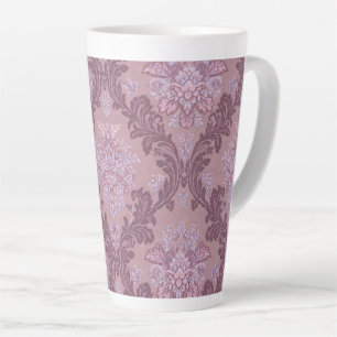 Tasse Latte Rose Mauve Lilas Lavande Poussiéreuse Élégant Dama