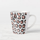 Tasse Latte Rose noir moderne or Empreinte de léopard à huile (Droite)
