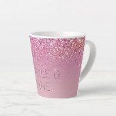 Tasse Latte Rose or rose Parties scintillant or étincelle (Angle droit)