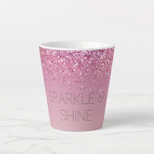 Tasse Latte Rose or rose Parties scintillant or étincelle (Devant)