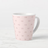 Tasse Latte Rose or rousse monogramme initiales motif (Angle droit)