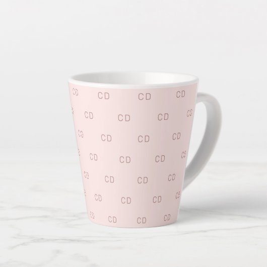 Tasse Latte Rose or rousse monogramme initiales motif (Angle droit)