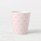 Tasse Latte Rose or rousse monogramme initiales motif (Devant)