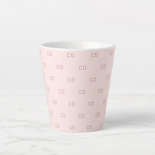 Tasse Latte Rose or rousse monogramme initiales motif (Devant)