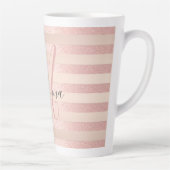 Tasse Latte Rose Parties scintillant or Blush rose Monogramme  (Droite)