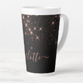 Tasse Latte Rose Parties scintillant Or Élégant Script glamour (Angle droit)